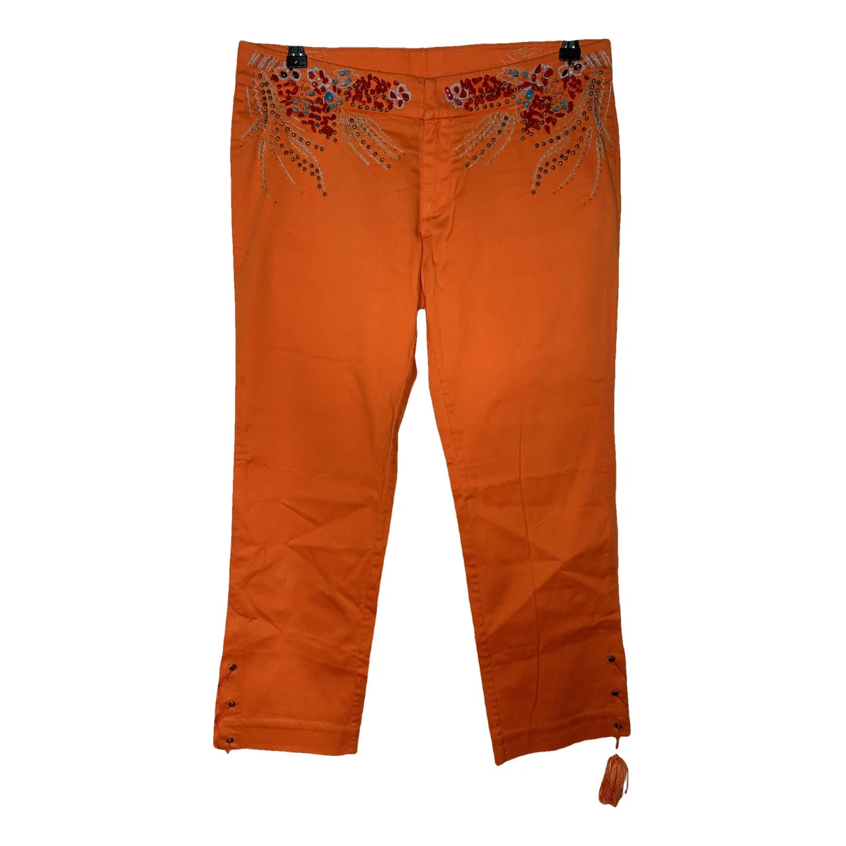 Pre-owned Roberto Cavalli Straight Pants In Orange