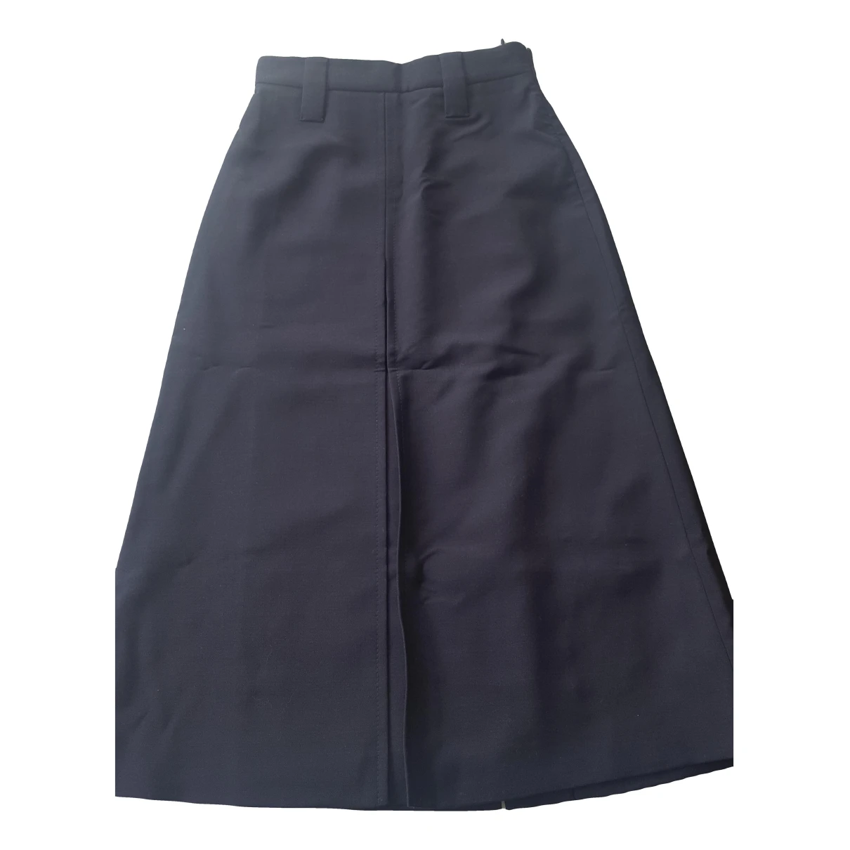 Pre-owned Prada Wool Mid-length Skirt In Navy