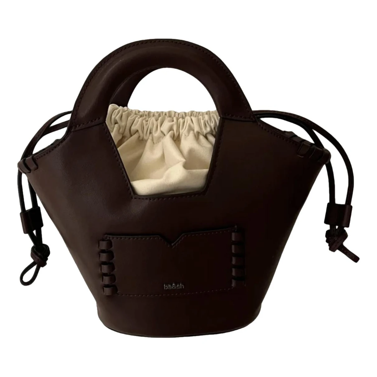 Pre-owned Ba&sh Leather Handbag In Burgundy