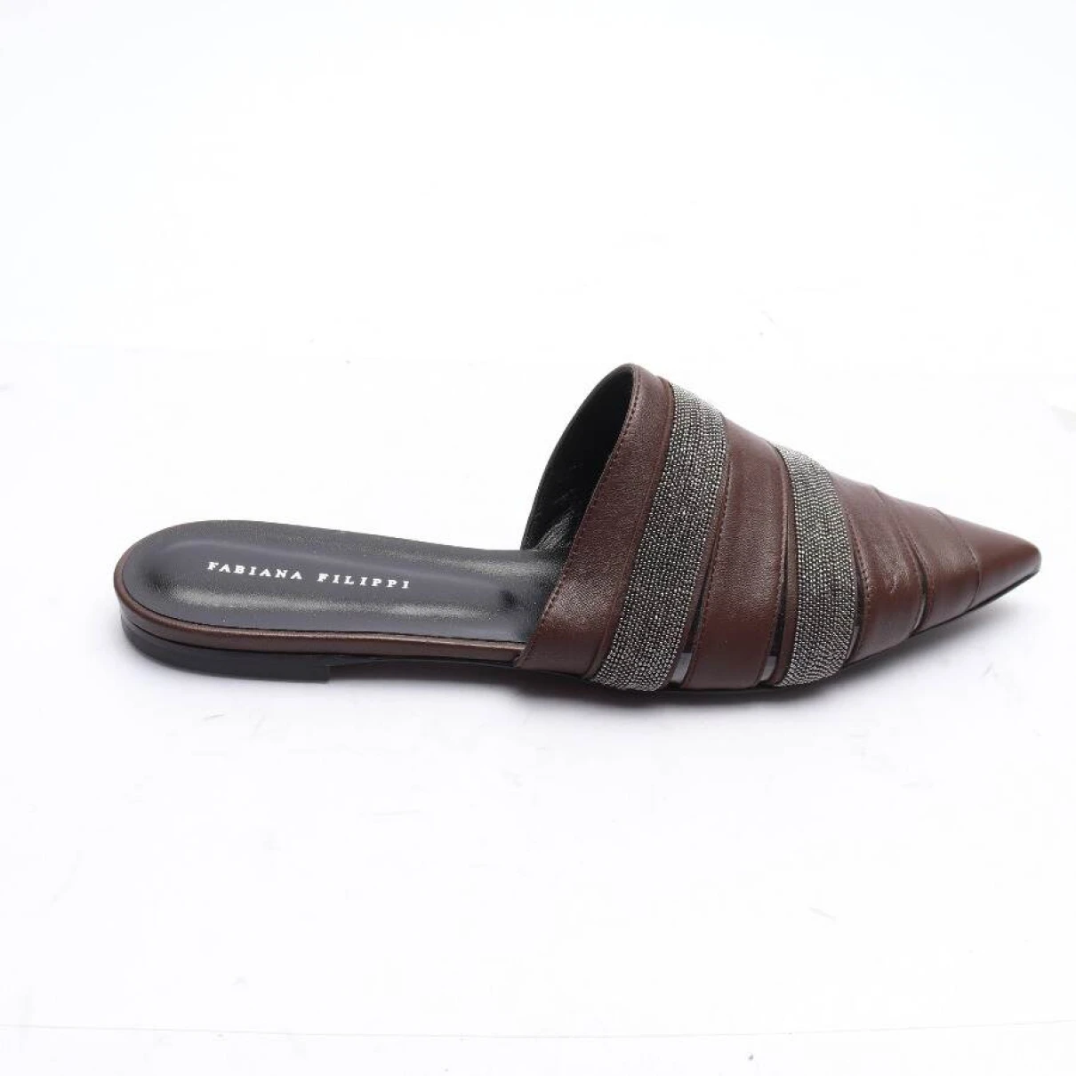 Pre-owned Fabiana Filippi Leather Flats In Brown