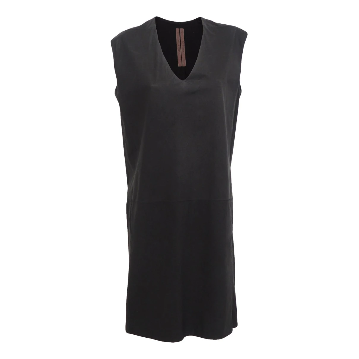 Pre-owned Rick Owens Leather Mini Dress In Black