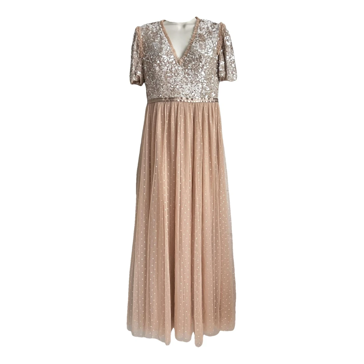 Pre-owned Needle & Thread Maxi Dress In Beige