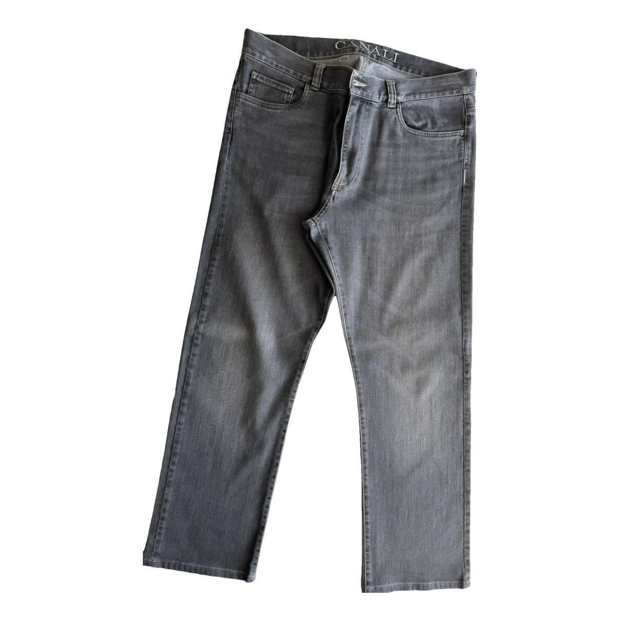 Pre-owned Canali Straight Jeans In Grey