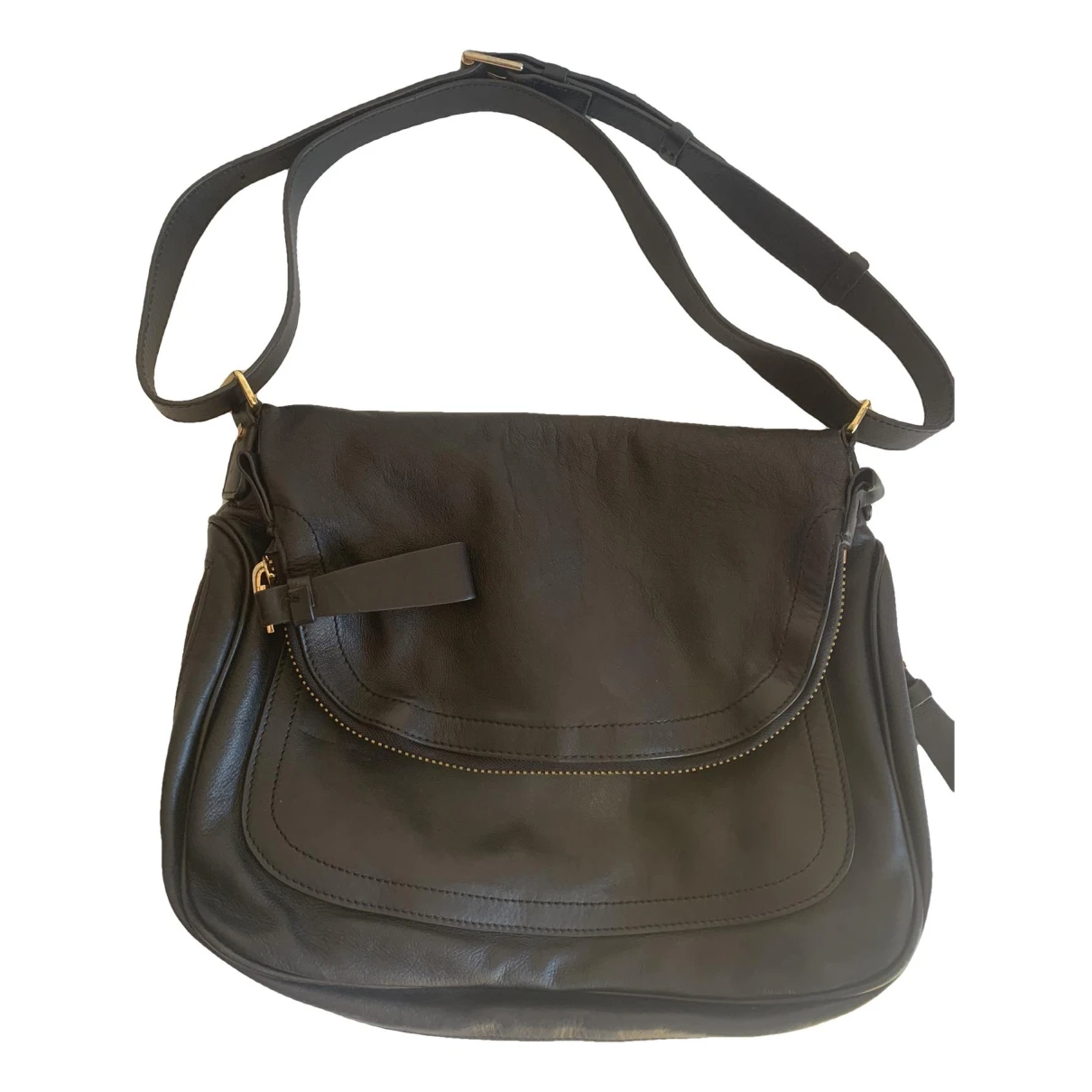 Pre-owned Tom Ford Jennifer Leather Handbag In Black