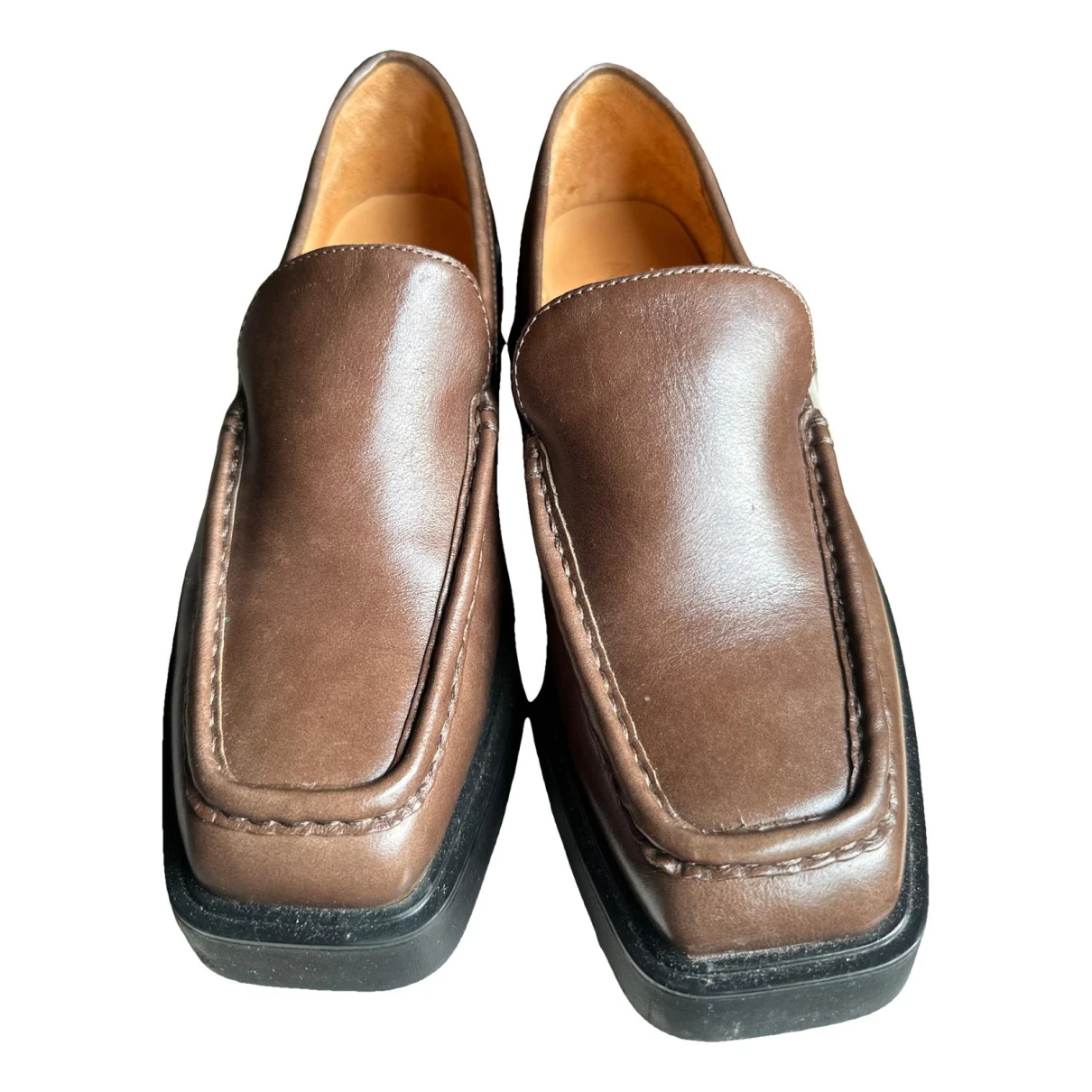 Pre-owned Vagabond Leather Flats In Brown