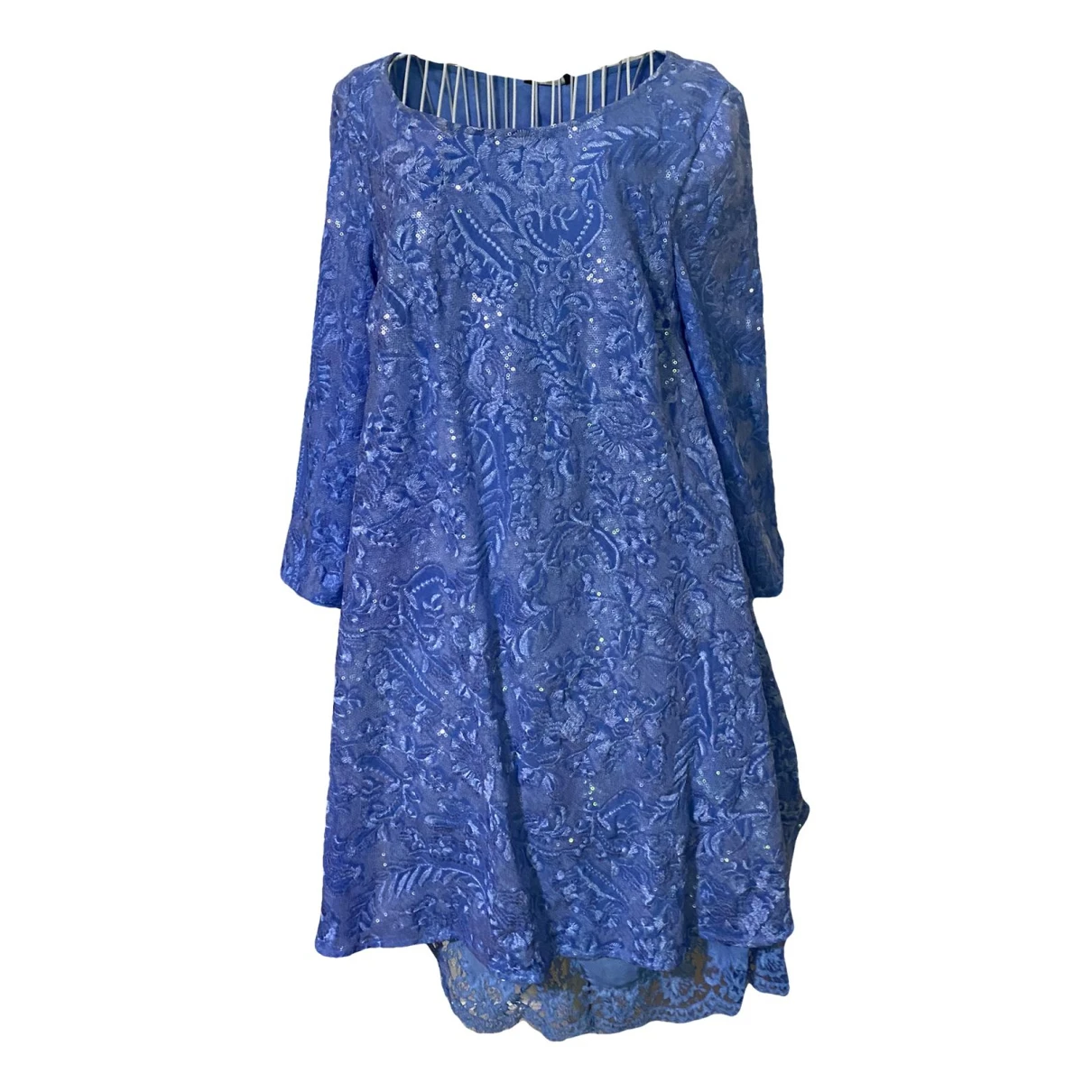 Pre-owned Ermanno Scervino Lace Mid-length Dress In Navy