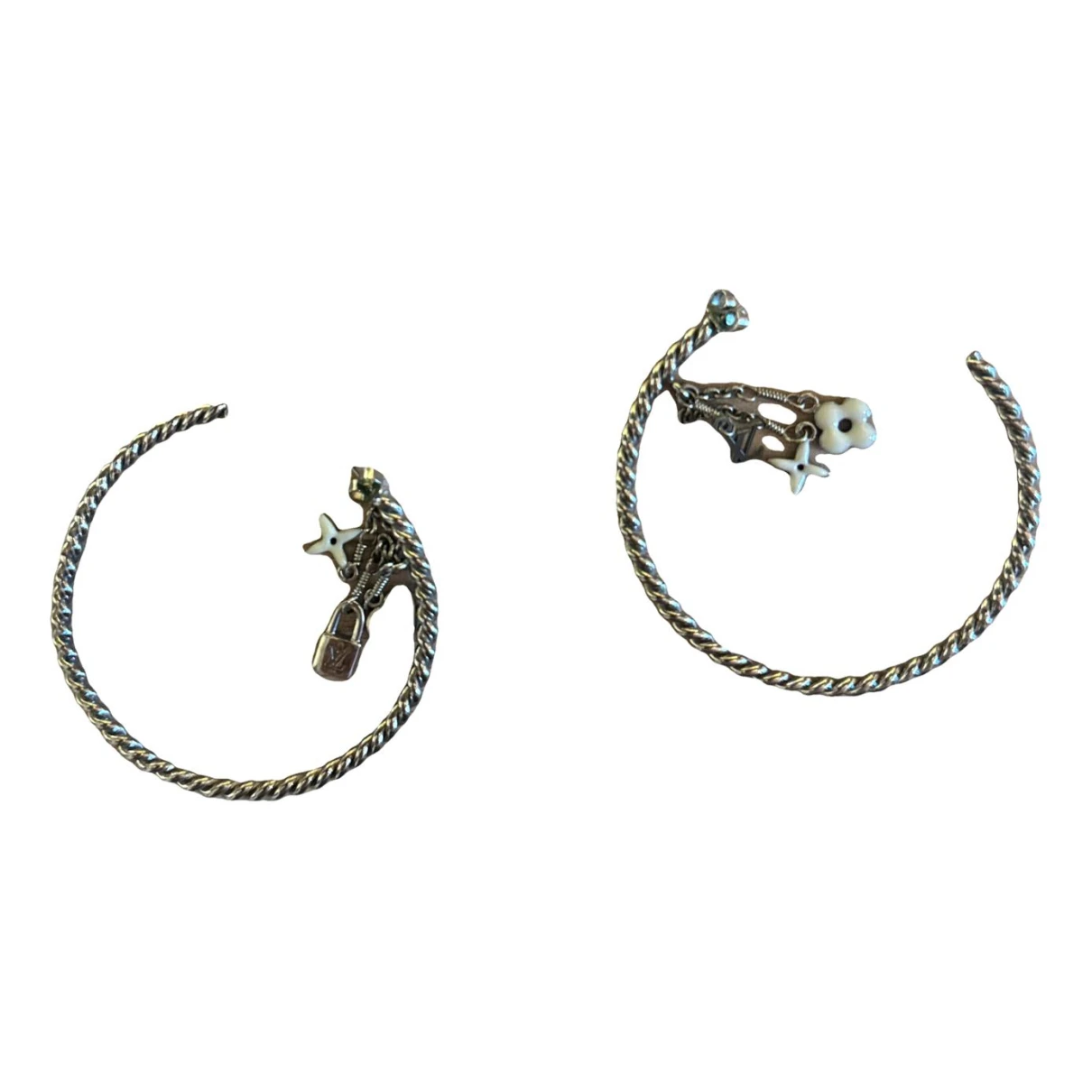 Pre-owned Louis Vuitton Monogram Earrings In Silver
