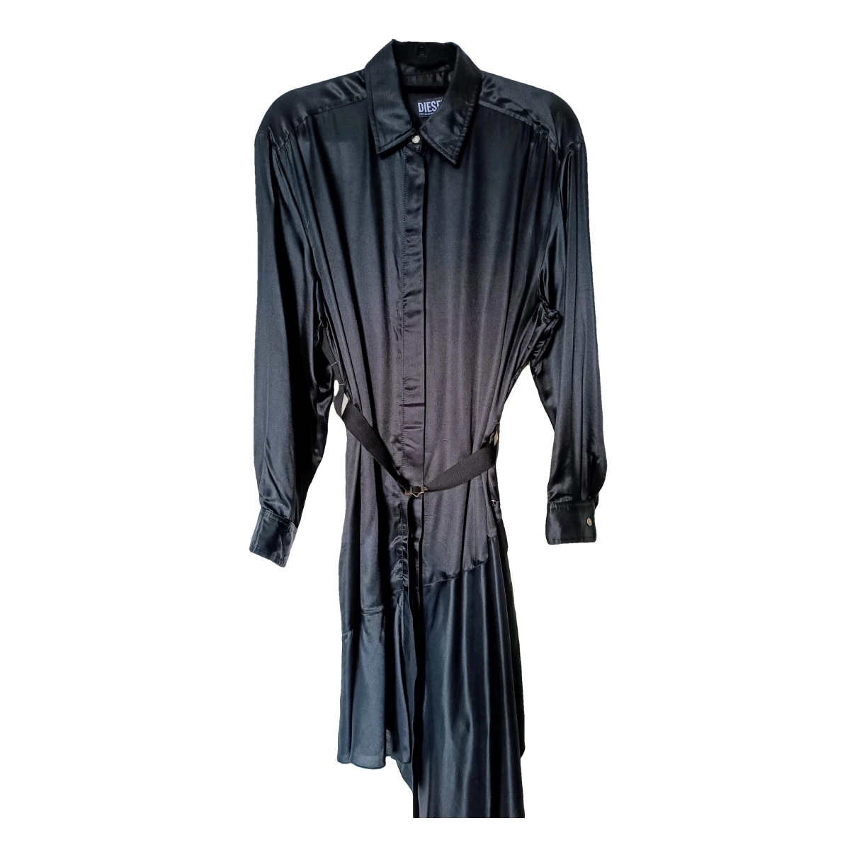 Pre-owned Diesel Silk Mid-length Dress In Black