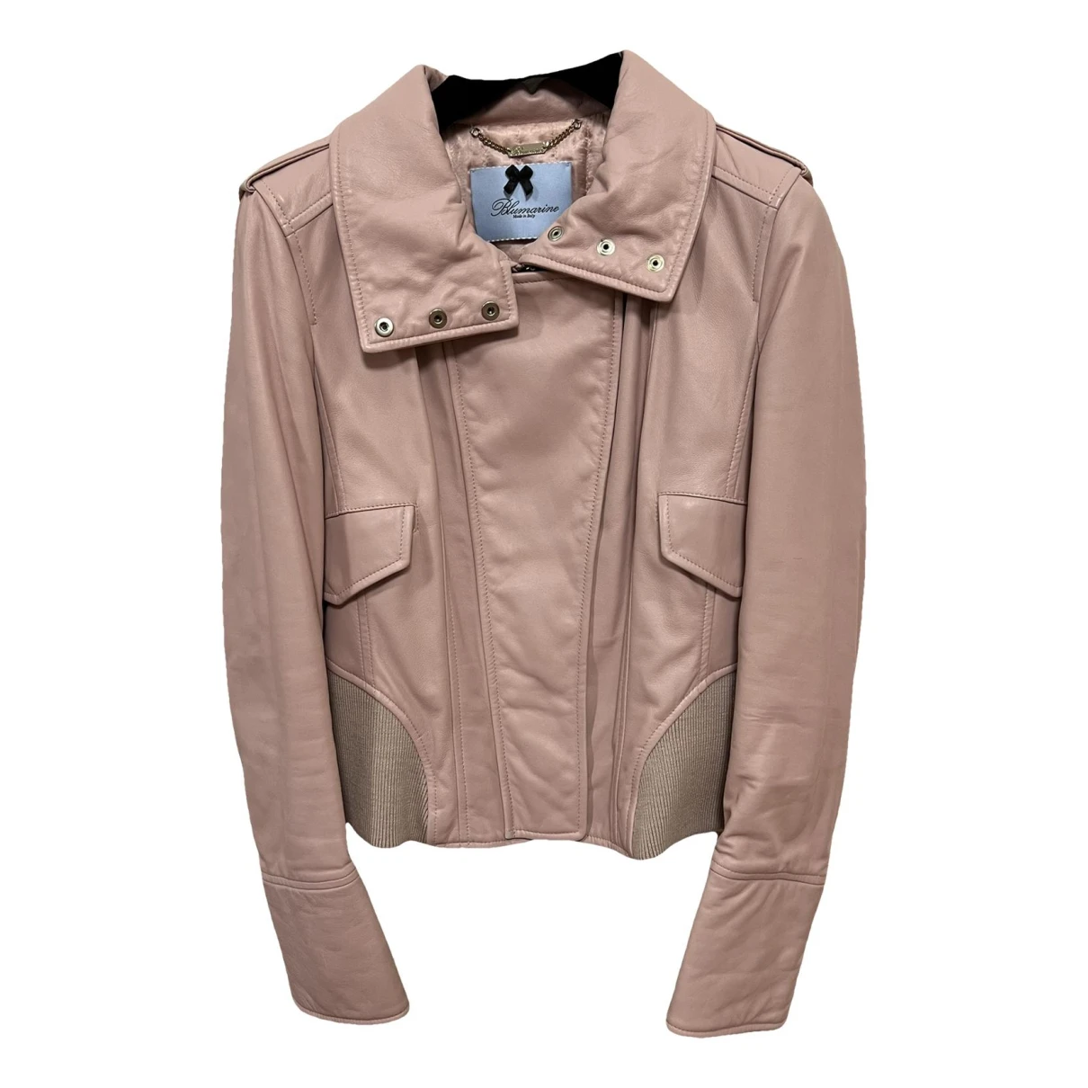 Pre-owned Blumarine Leather Jacket In Pink