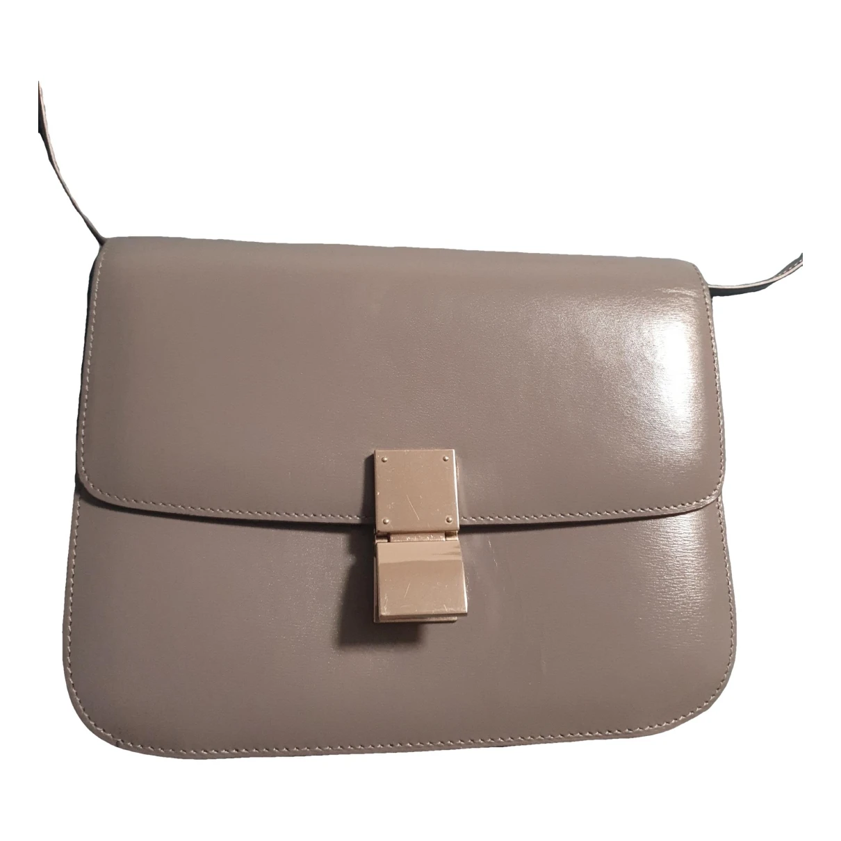 Pre-owned Celine Classic Leather Crossbody Bag In Grey