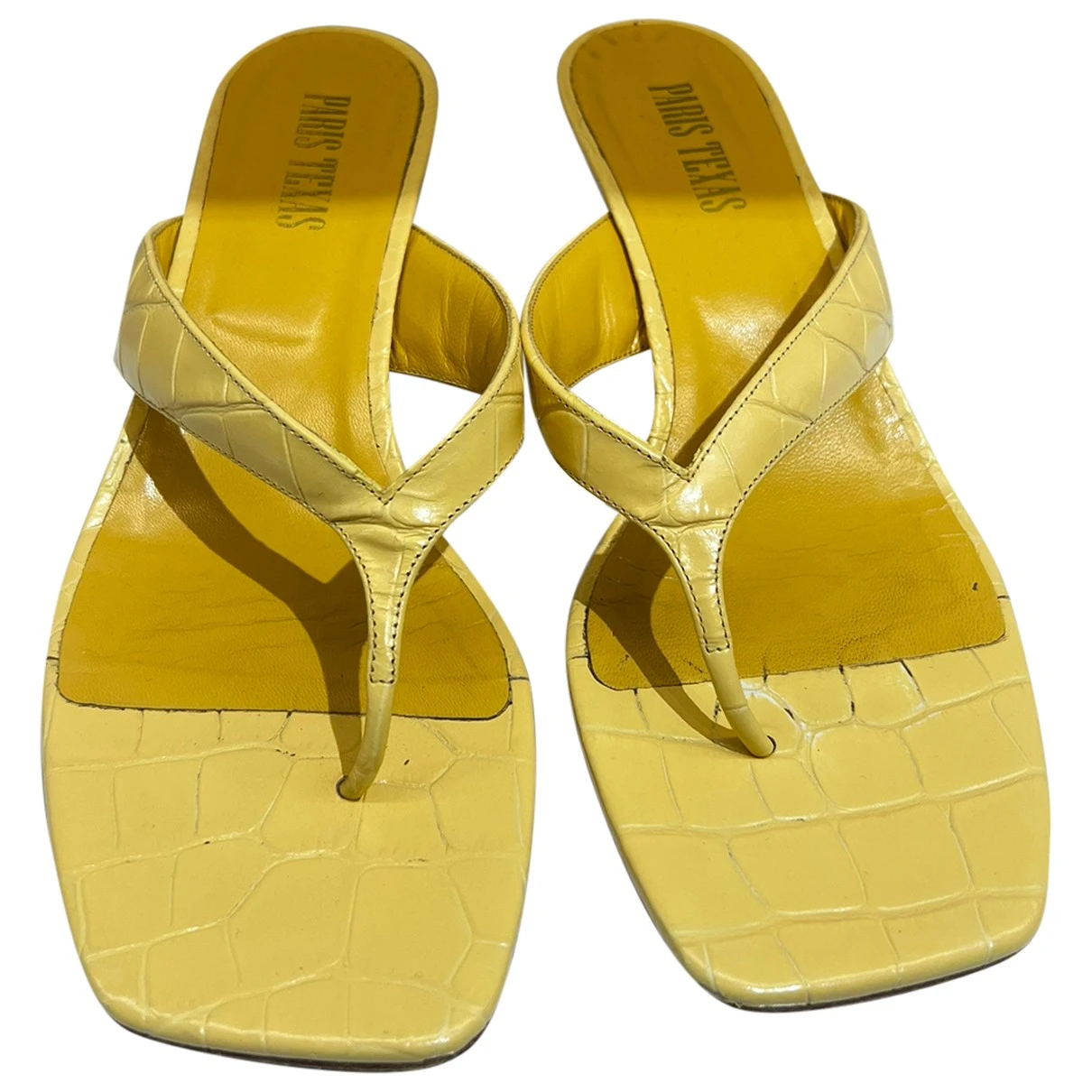 Pre-owned Paris Texas Leather Flip Flops In Yellow