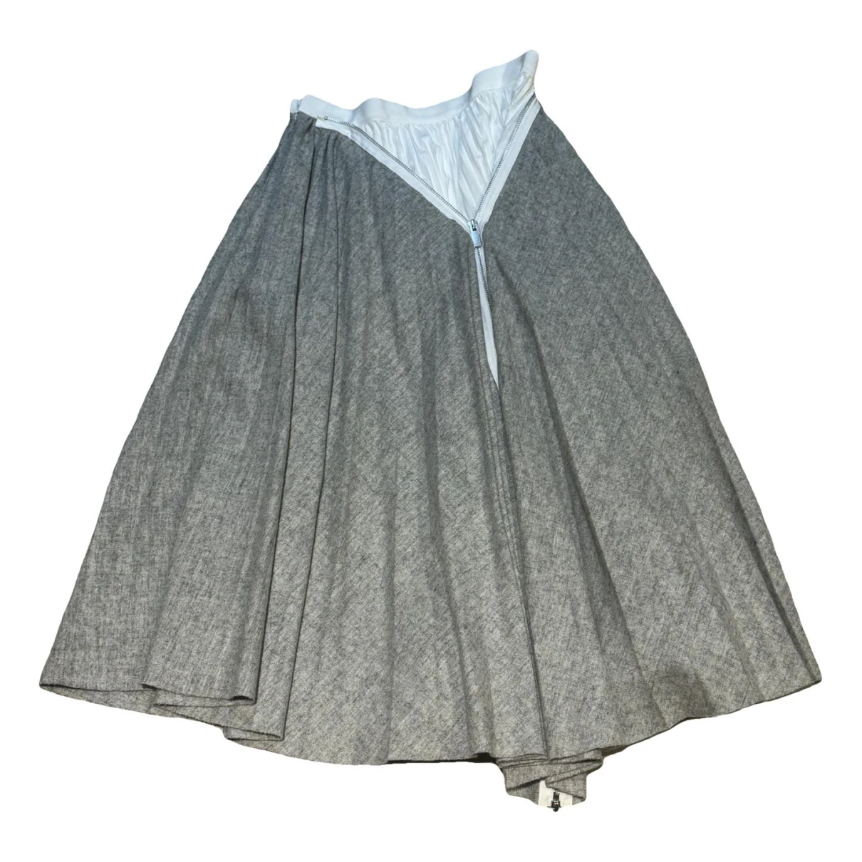 Pre-owned Sacai Wool Mid-length Skirt In Grey