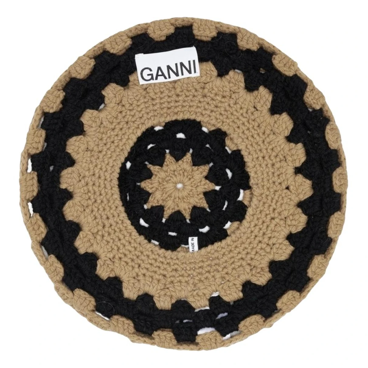 Pre-owned Ganni Wool Beret In Brown