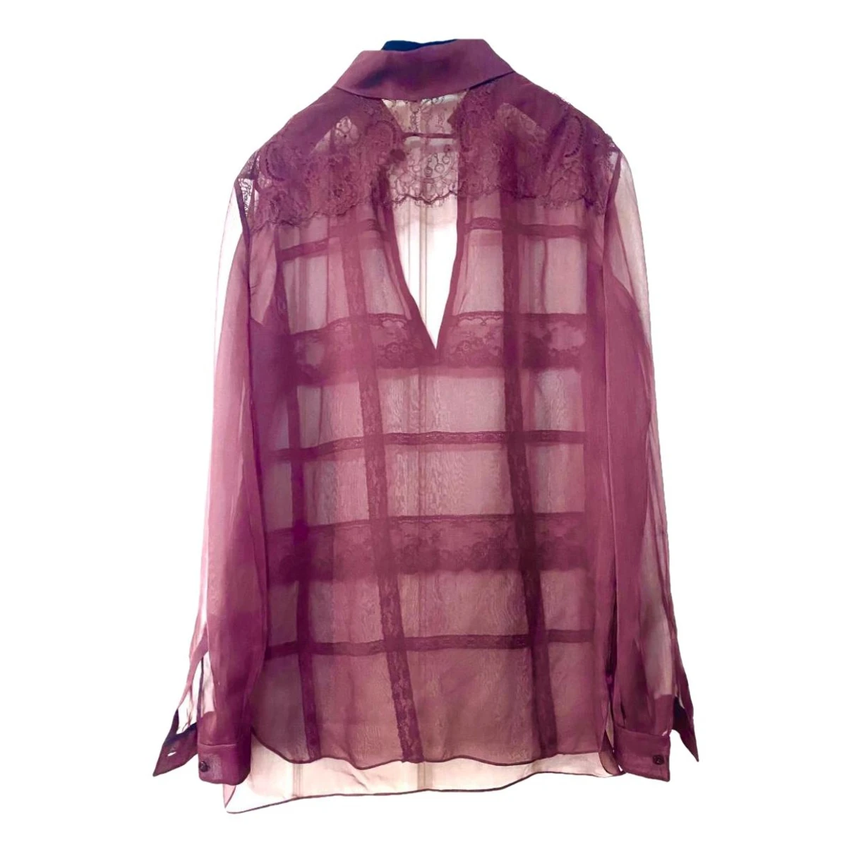 Pre-owned Valentino Silk Blouse In Burgundy
