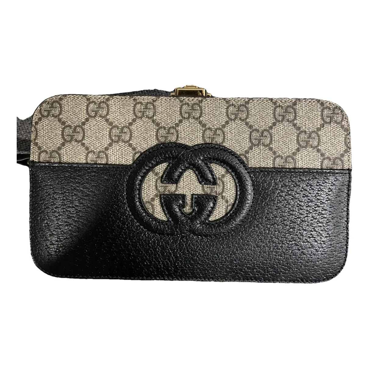 Pre-owned Gucci Ophidia Messenger Cloth Satchel In Black