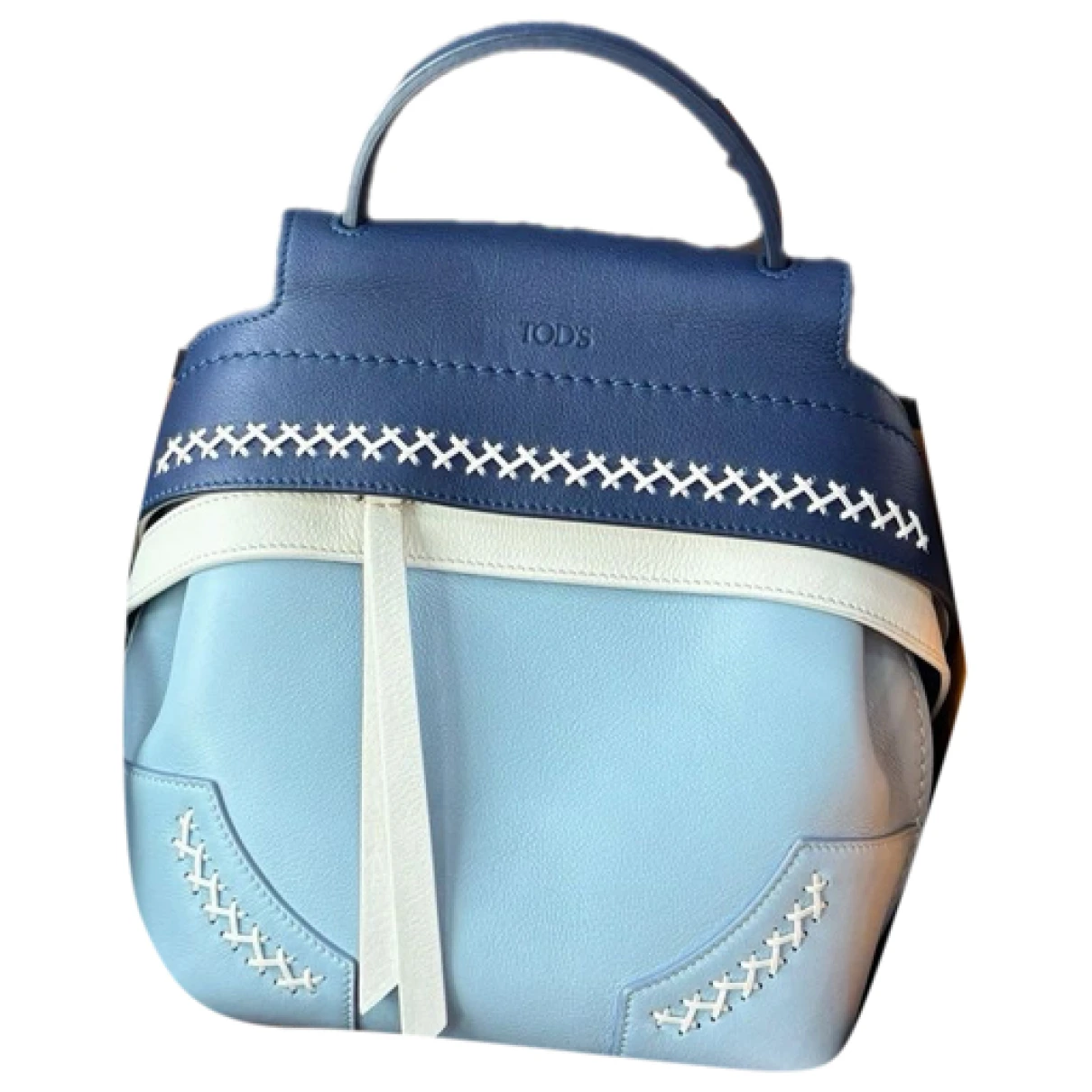 Pre-owned Tod's Leather Backpack In Blue