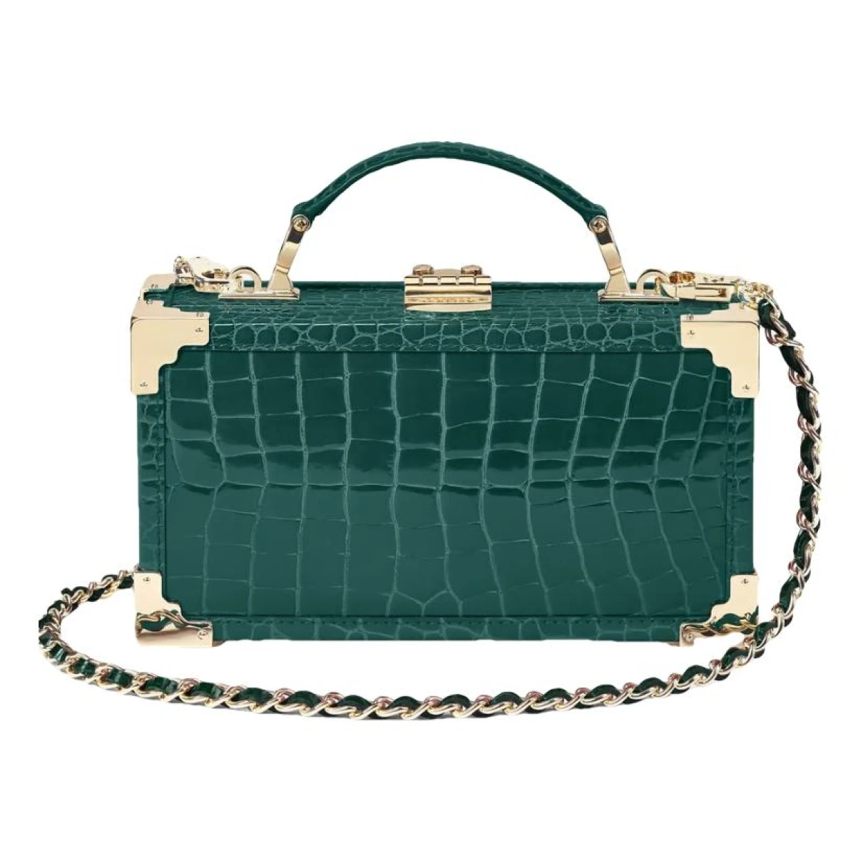 Pre-owned Aspinal Of London Leather Handbag In Green