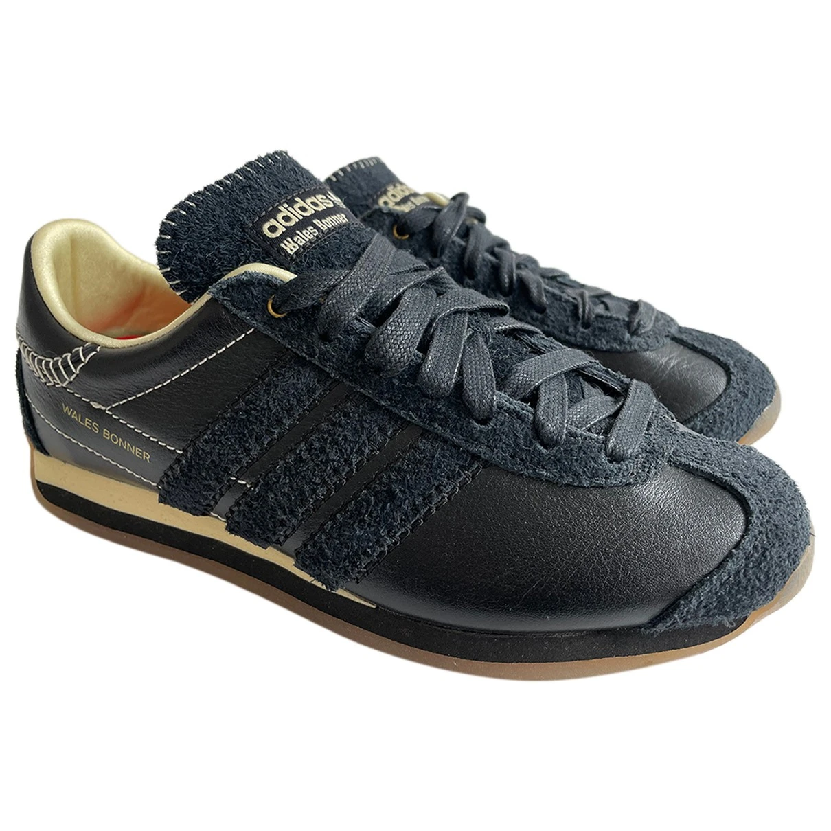 Pre-owned Wales Bonner Leather Trainers In Black