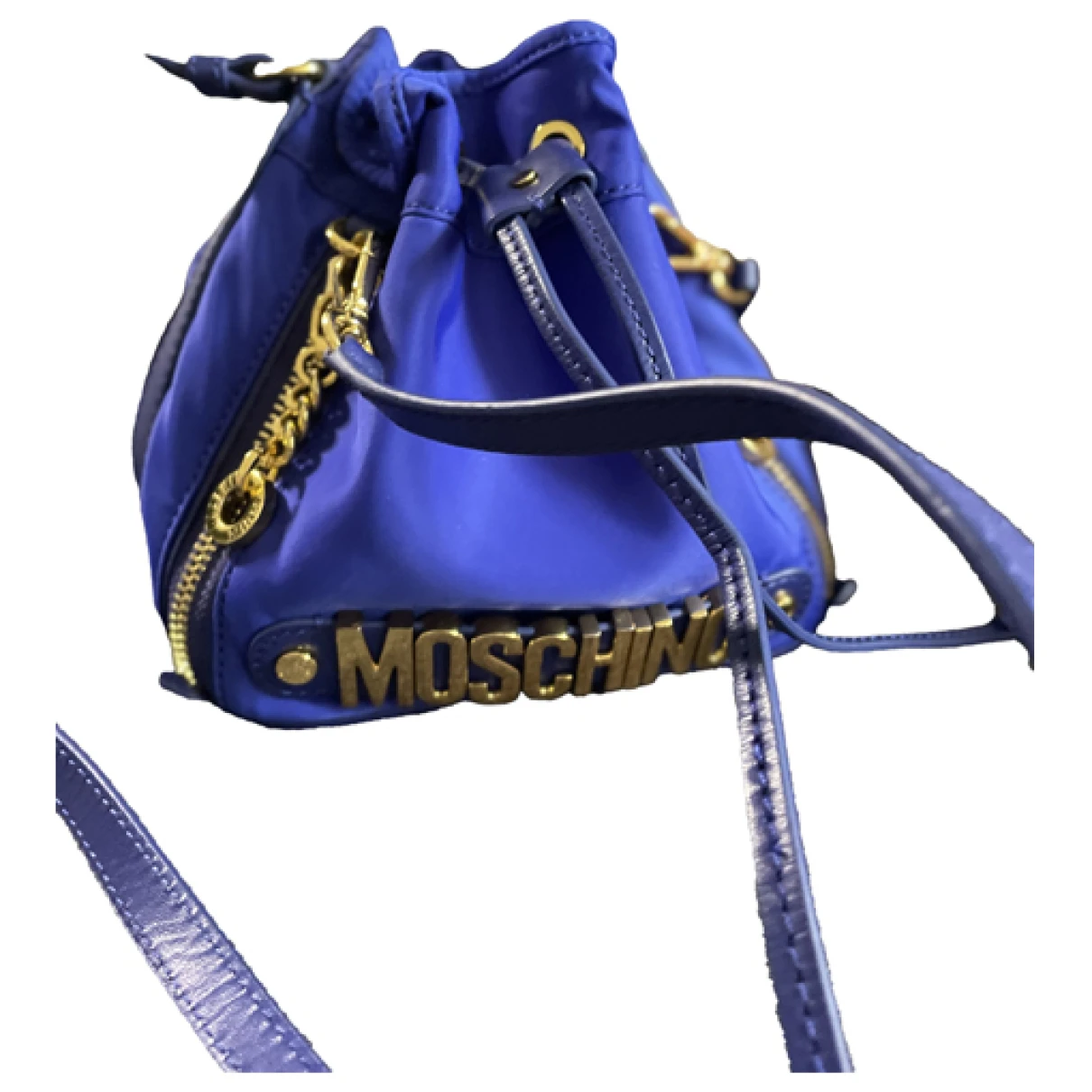 Pre-owned Moschino Silk Handbag In Blue