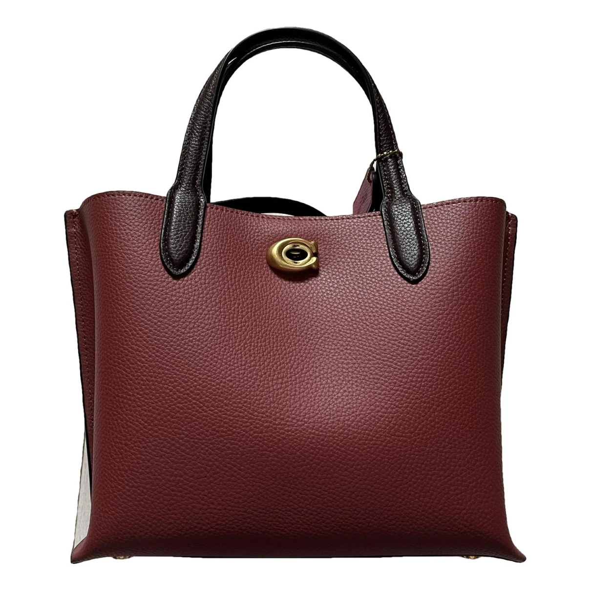 Pre-owned Coach Leather Tote In Burgundy