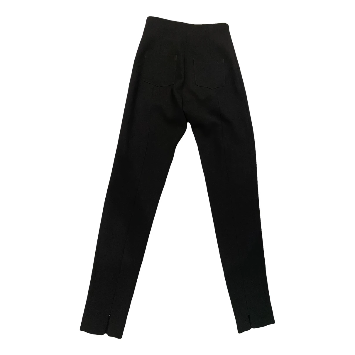 Pre-owned Paris Georgia Straight Pants In Black
