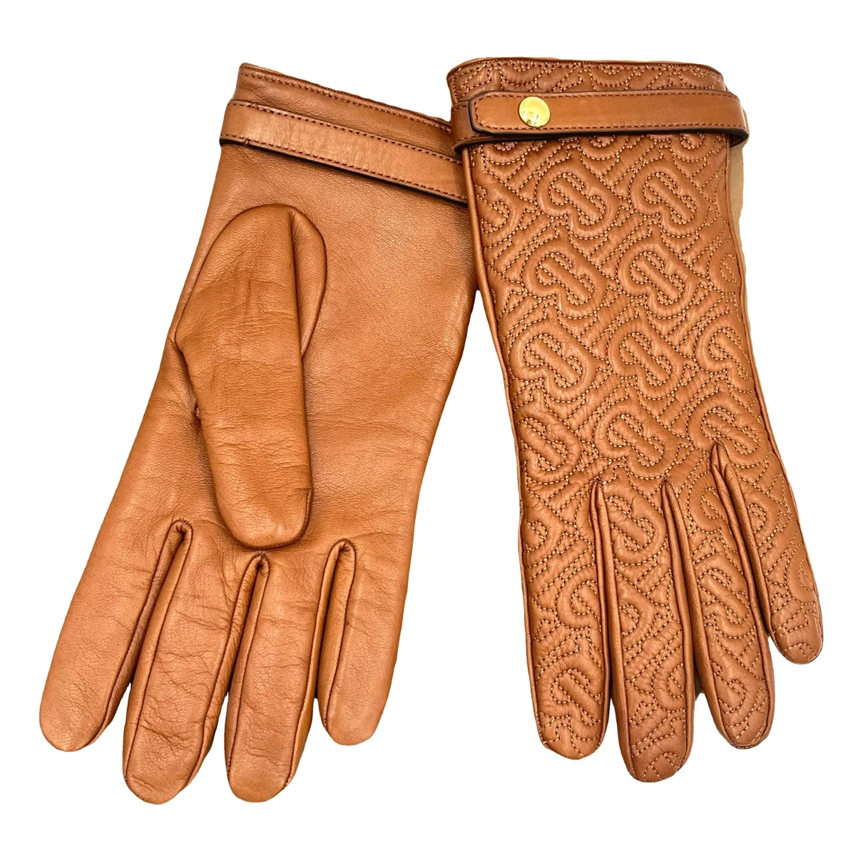 Pre-owned Burberry Gloves In Camel