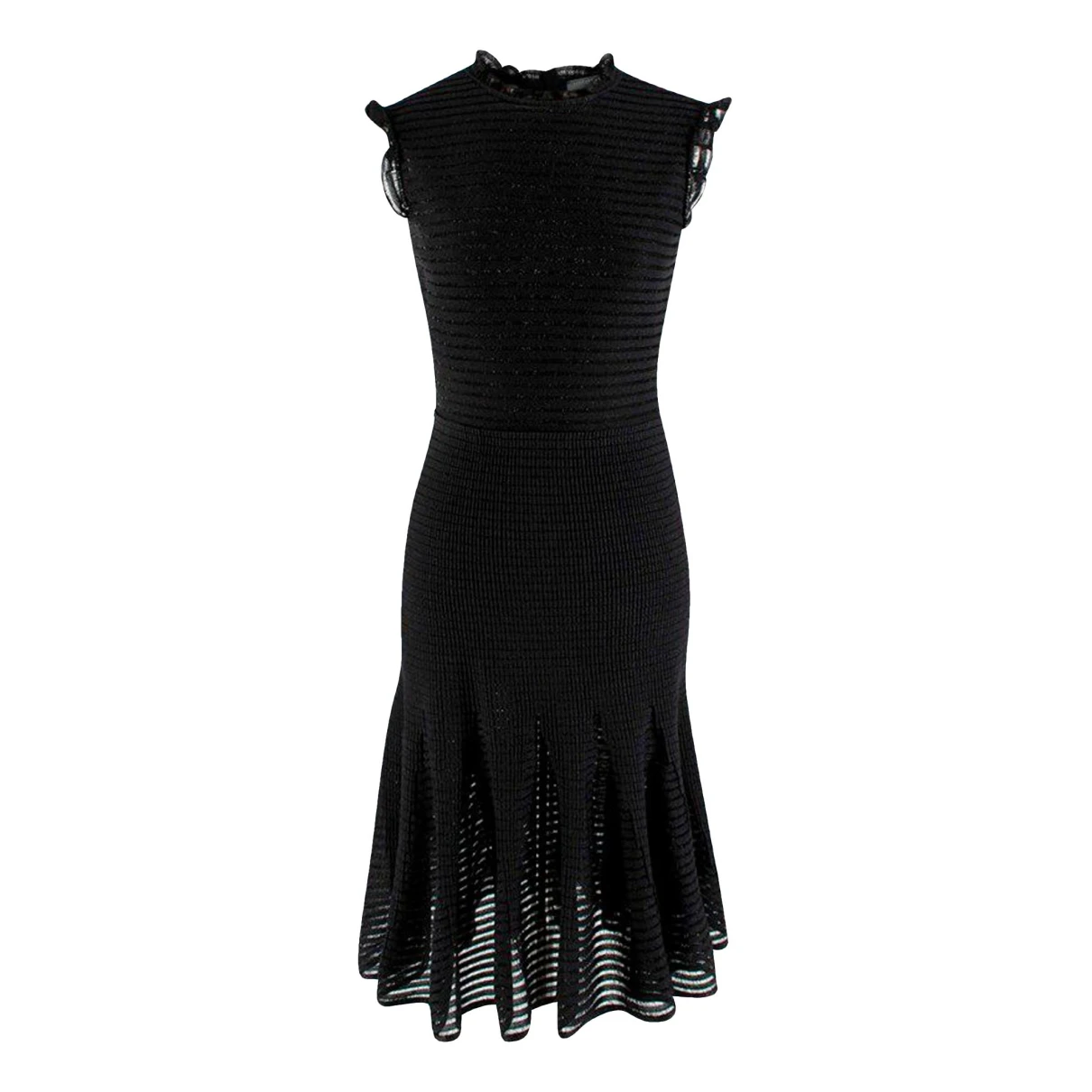 Pre-owned Alexander Mcqueen Silk Dress In Black