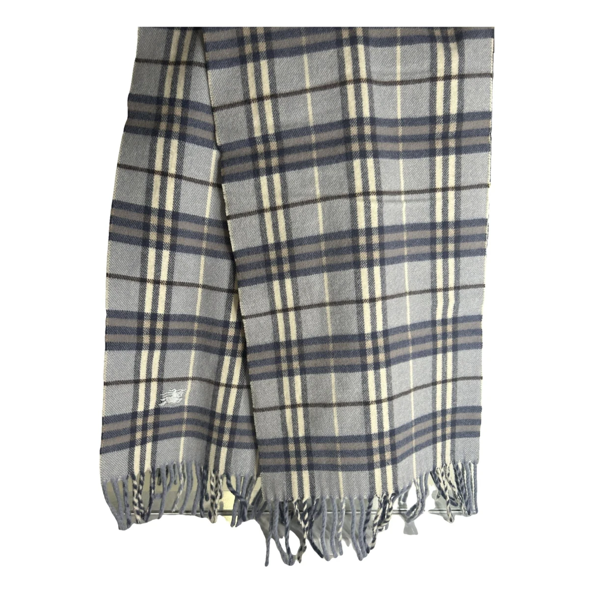 Pre-owned Burberry Wool Scarf In Blue