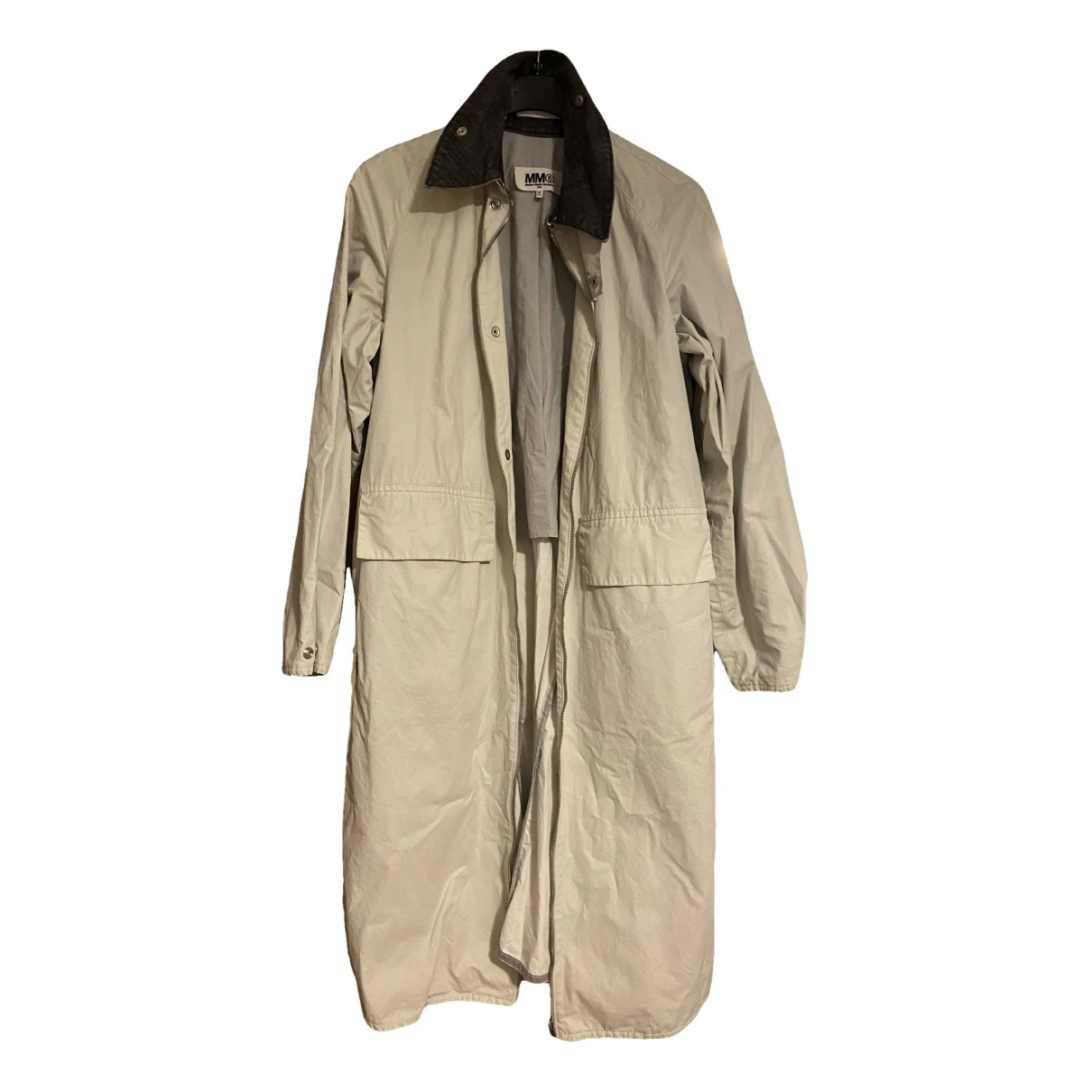 Pre-owned Mm6 Maison Margiela Trench Coat In Silver
