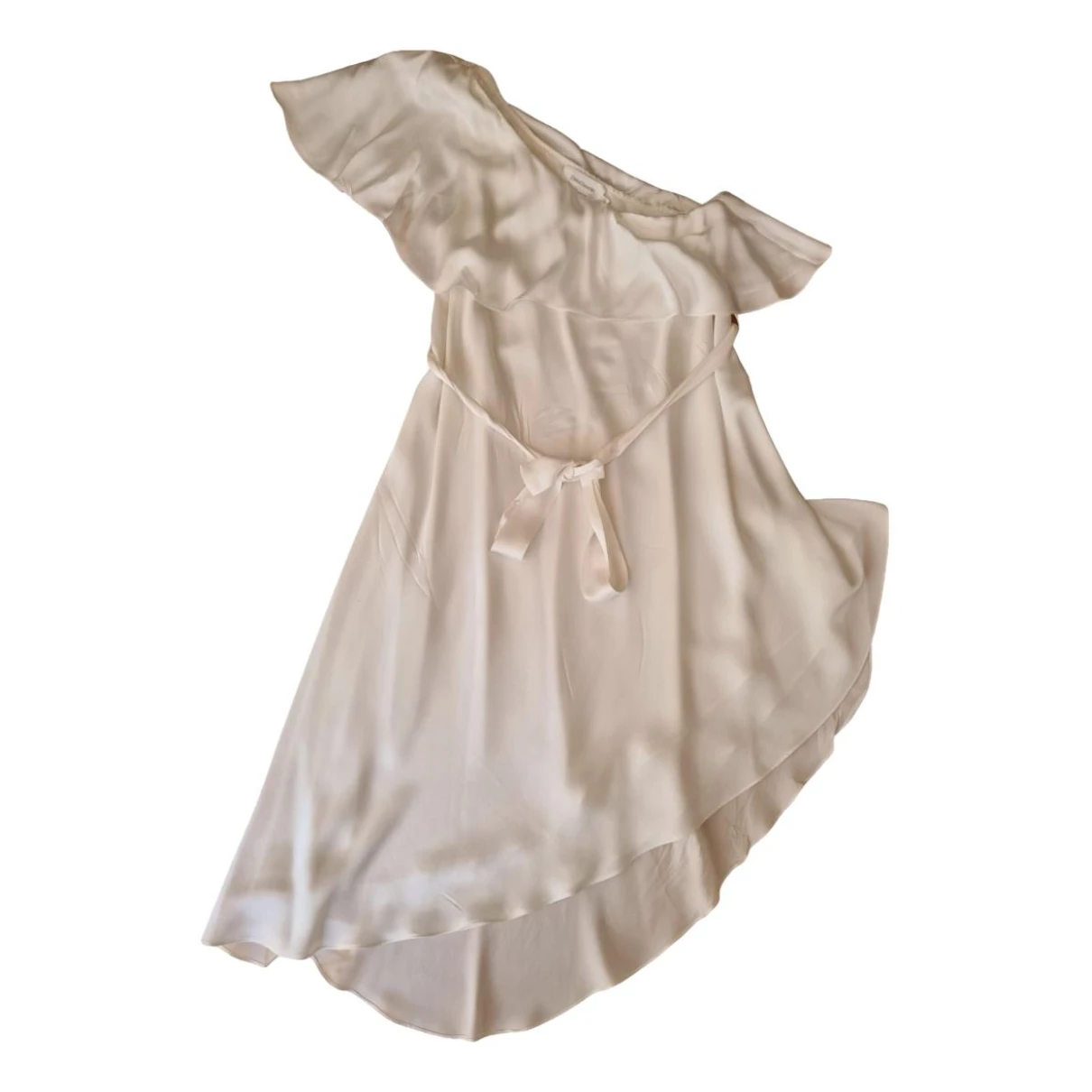 Pre-owned Zimmermann Silk Mid-length Dress In White