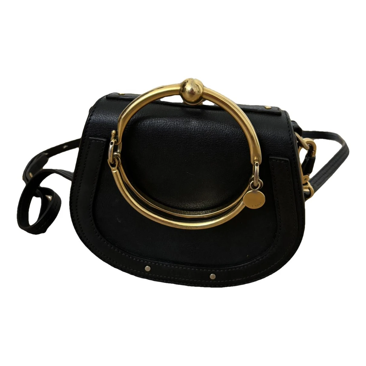 Pre-owned Chloé Bracelet Nile Leather Handbag In Black