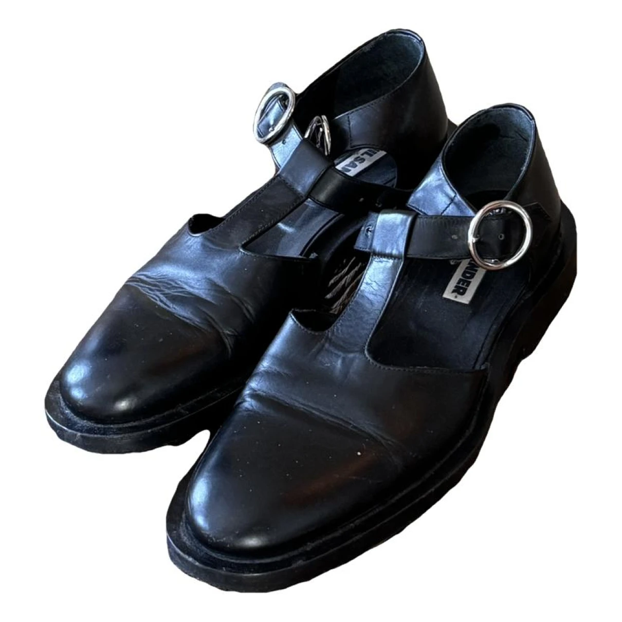 Pre-owned Jil Sander Leather Flats In Black
