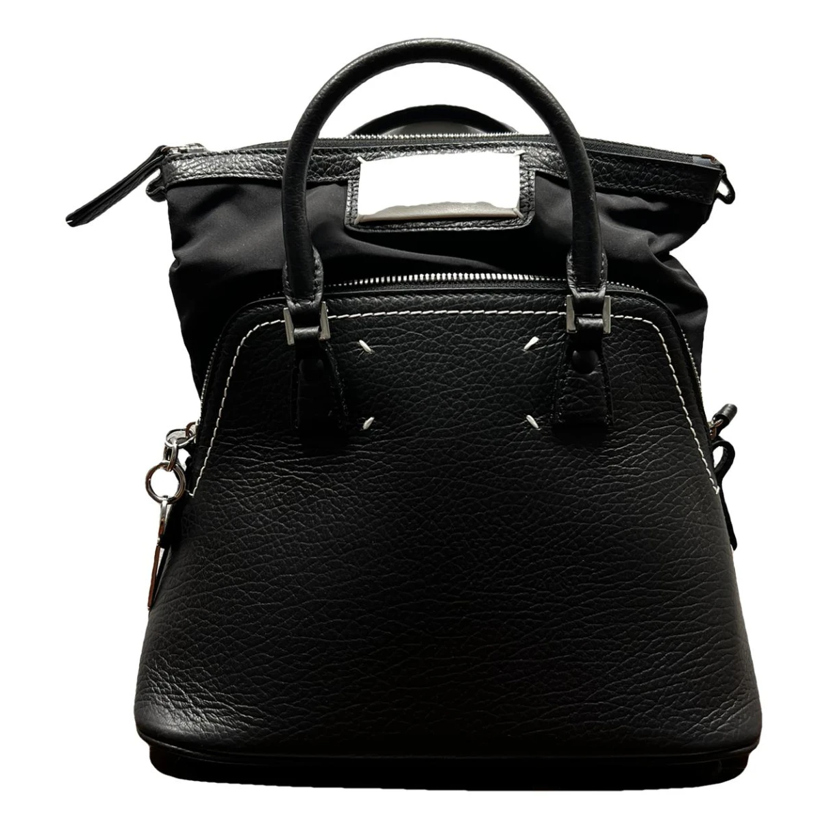 Pre-owned Maison Margiela 5ac Leather Crossbody Bag In Black
