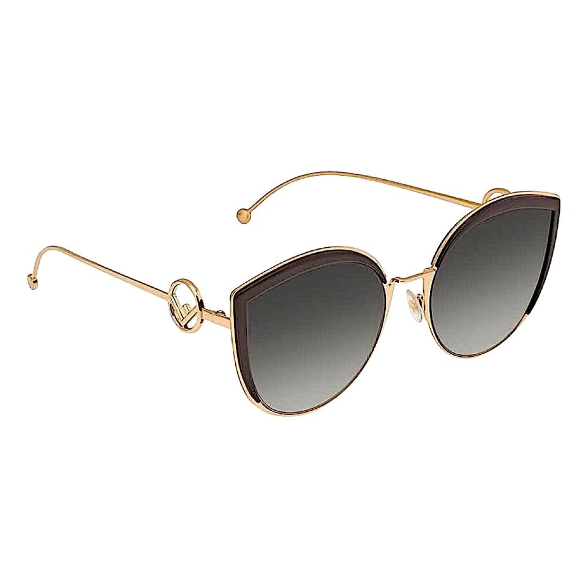 Pre-owned Fendi Oversized Sunglasses In Gold