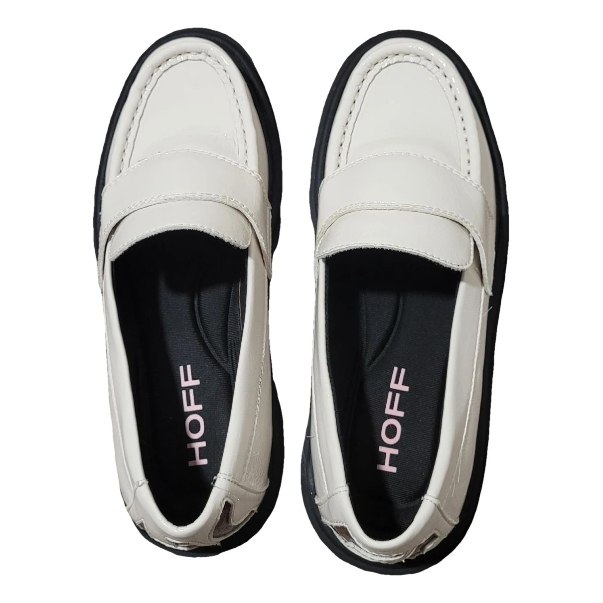 Pre-owned Hoff Leather Flats In White