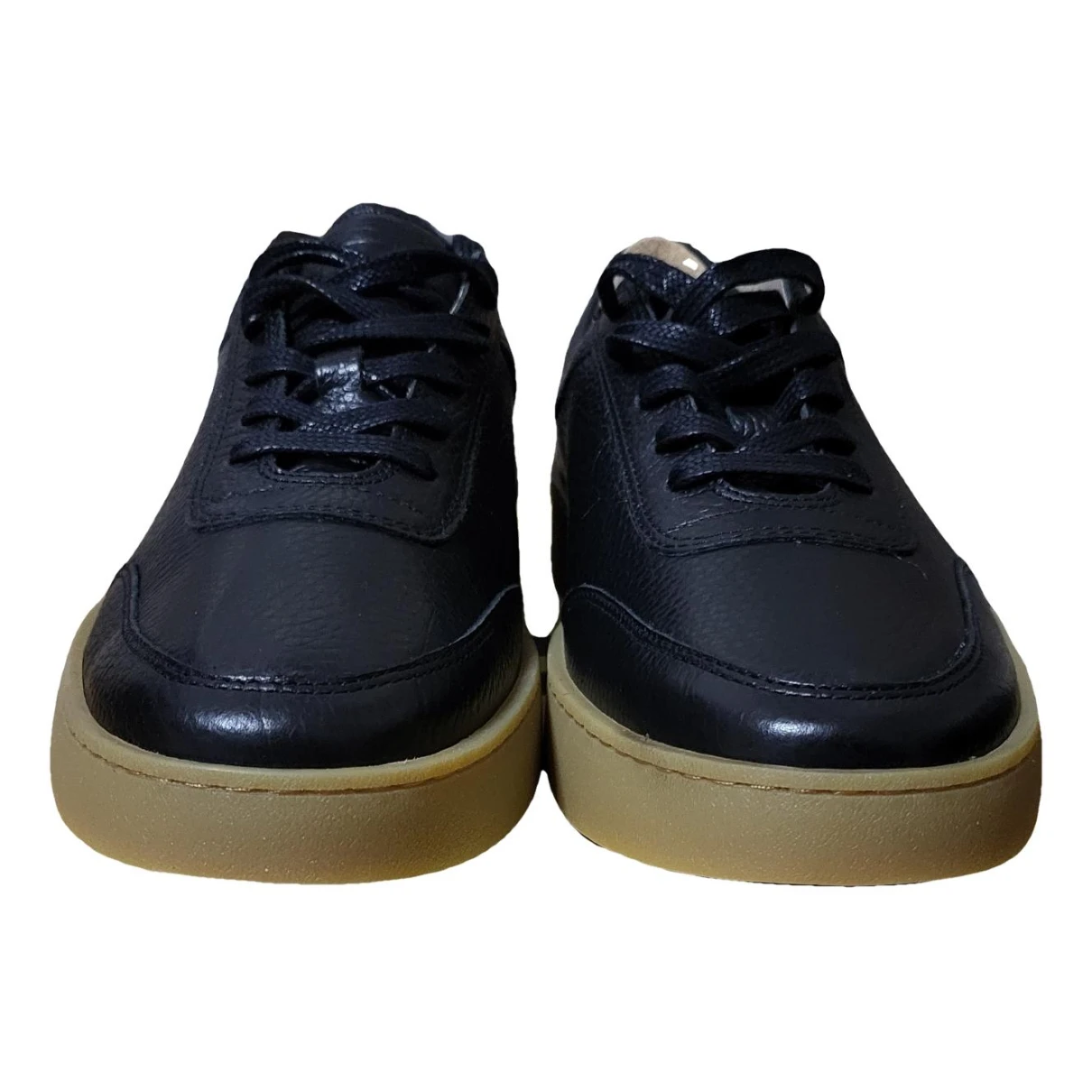 Pre-owned J. Lindeberg Leather Low Trainers In Black