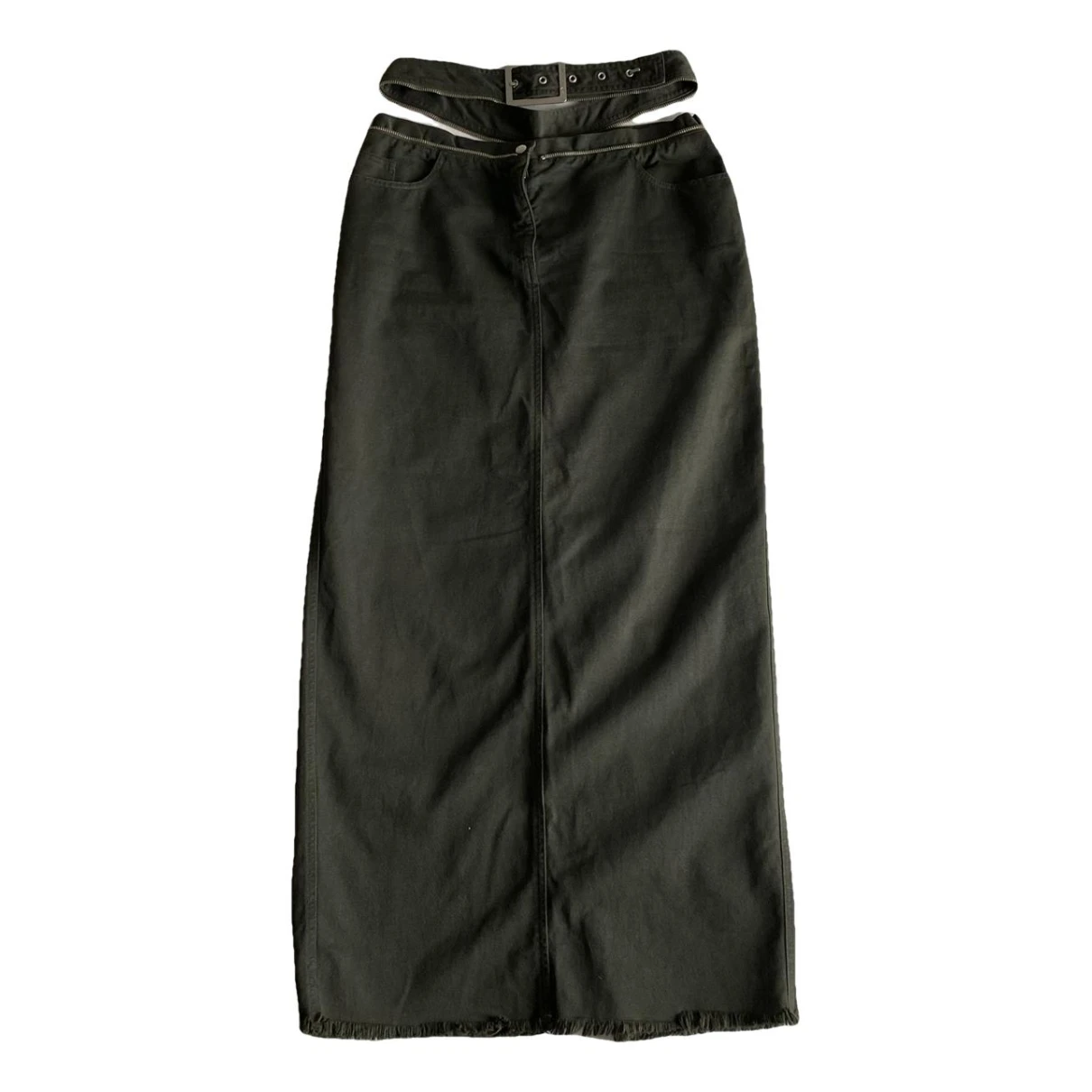 Pre-owned Jean Paul Gaultier Maxi Skirt In Khaki
