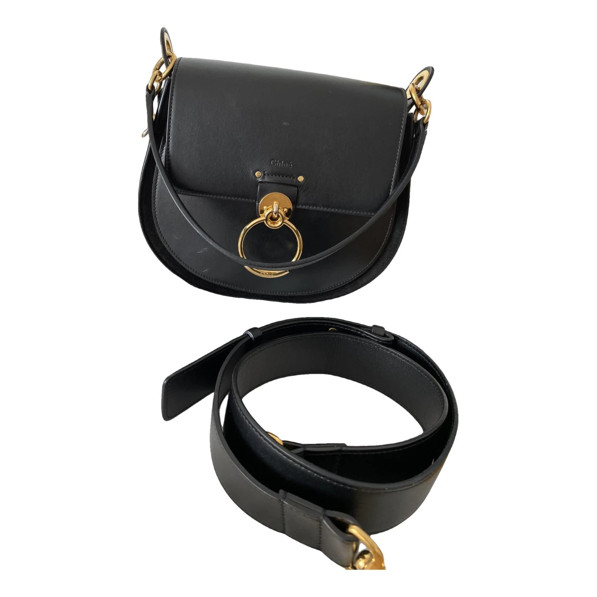 Pre-owned Chloé Tess Leather Handbag In Black