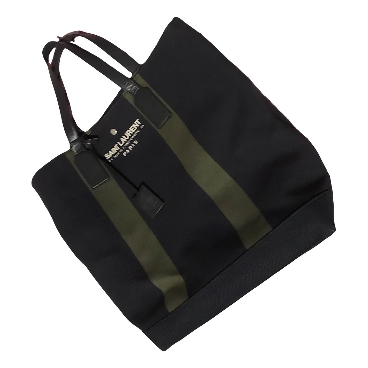 Pre-owned Saint Laurent Cloth Weekend Bag In Black