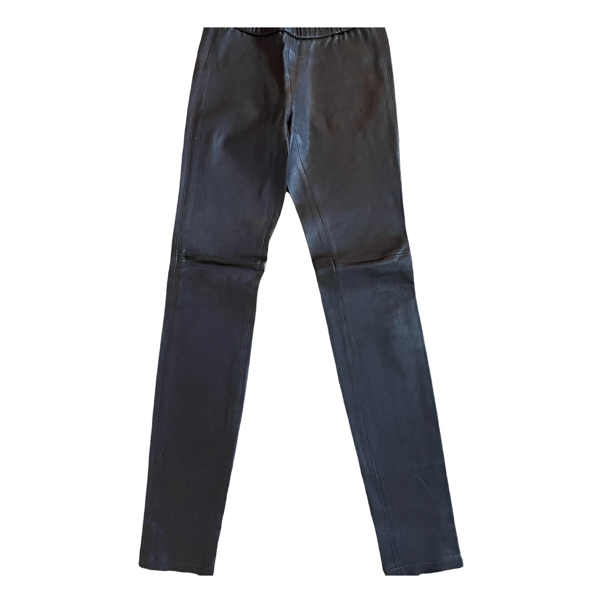 Pre-owned Michael Kors Leather Slim Pants In Brown