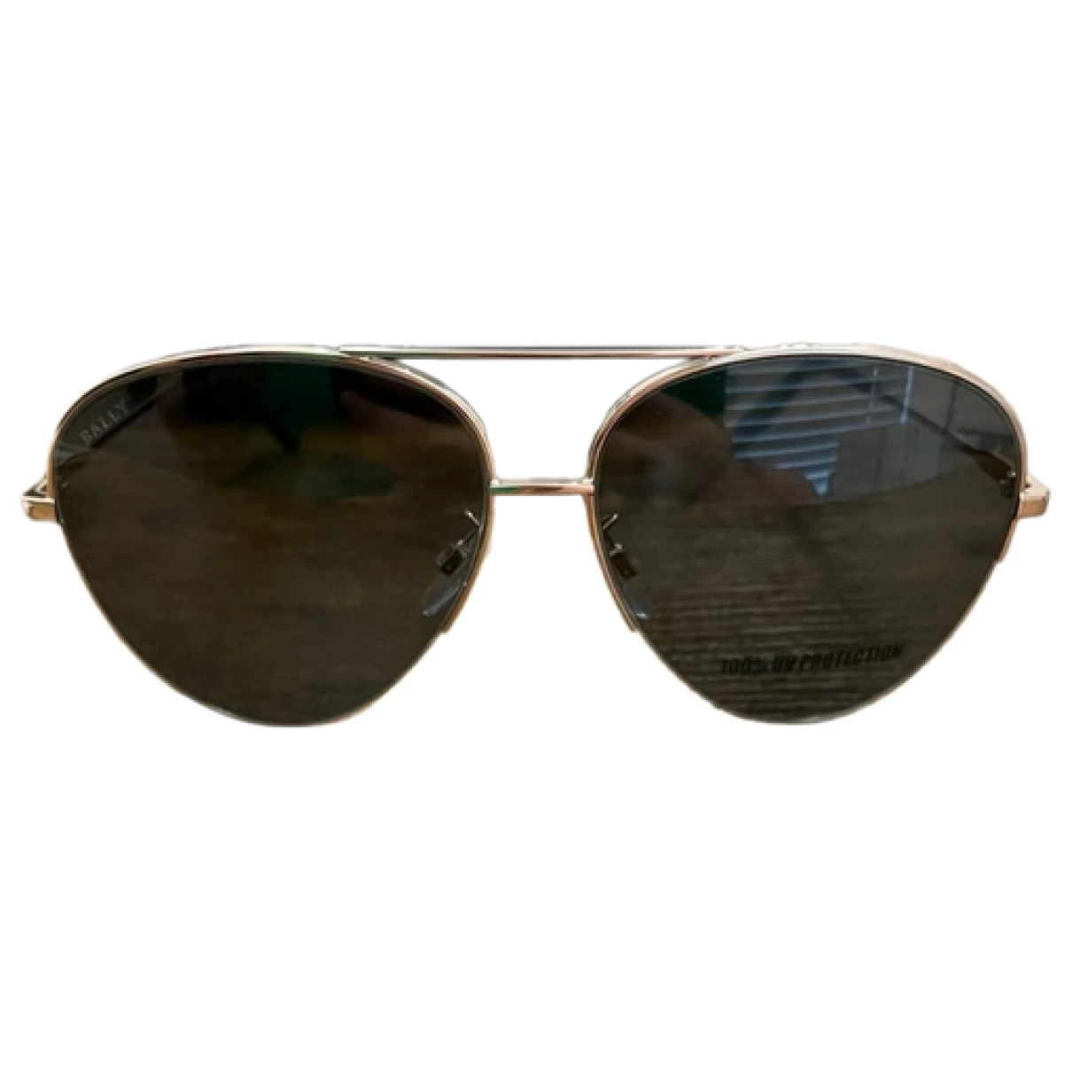 Pre-owned Bally Aviator Sunglasses In Gold