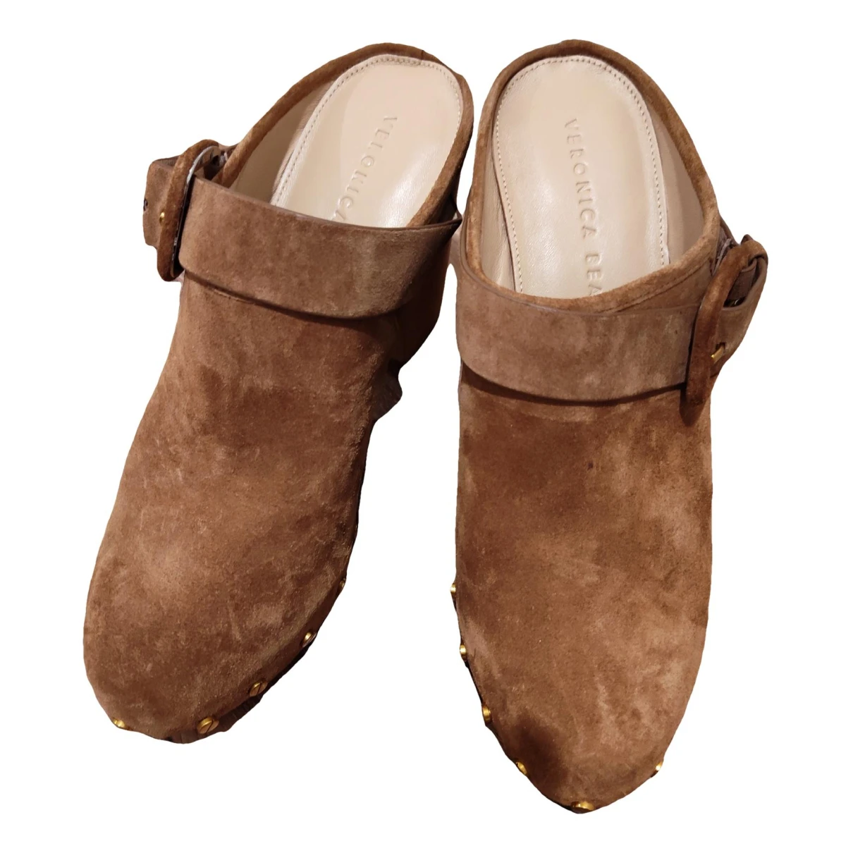 Pre-owned Veronica Beard Mules & Clogs In Camel