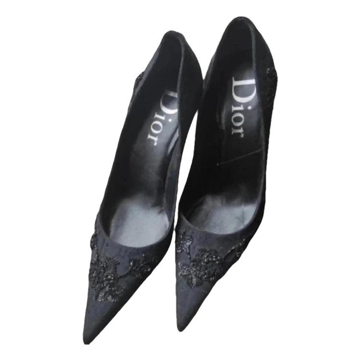 Pre-owned Dior Cloth Heels In Black