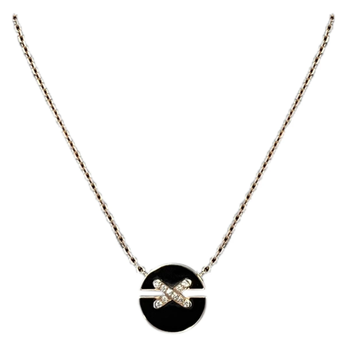 Pre-owned Chaumet Liens Pink Gold Necklace In Black