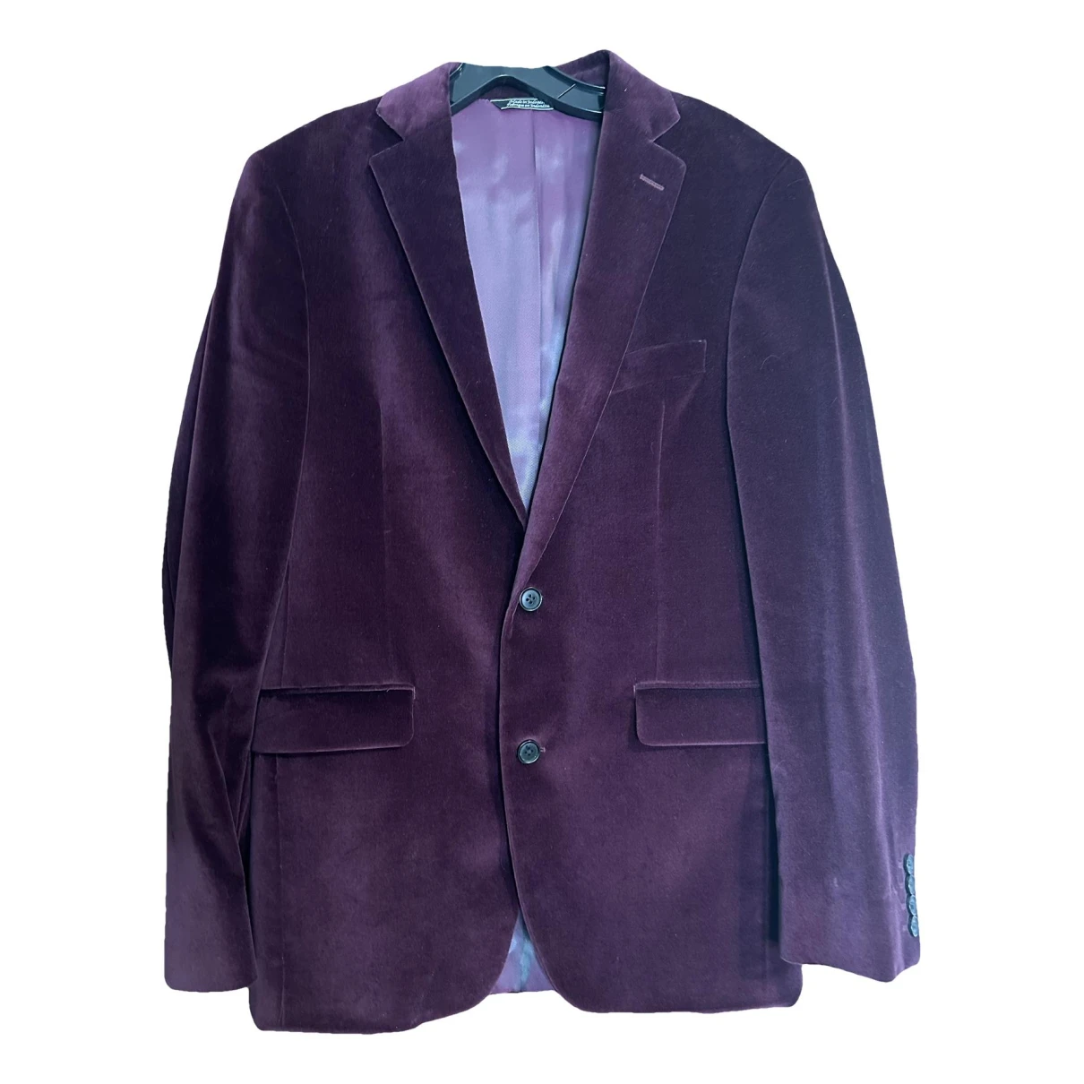 Pre-owned Saks Fifth Avenue Velvet Jacket In Burgundy