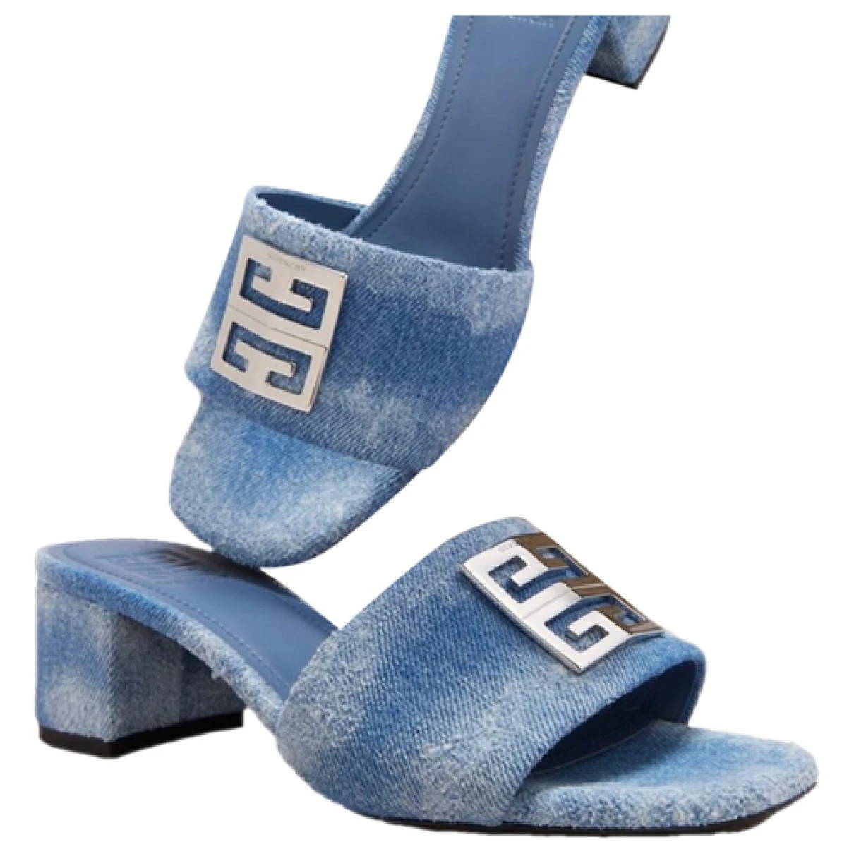 Pre-owned Givenchy Cloth Mules & Clogs In Blue