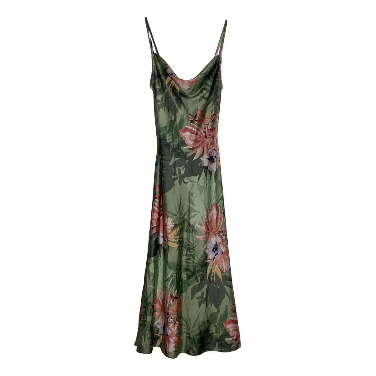 Pre-owned Guess Silk Maxi Dress In Green