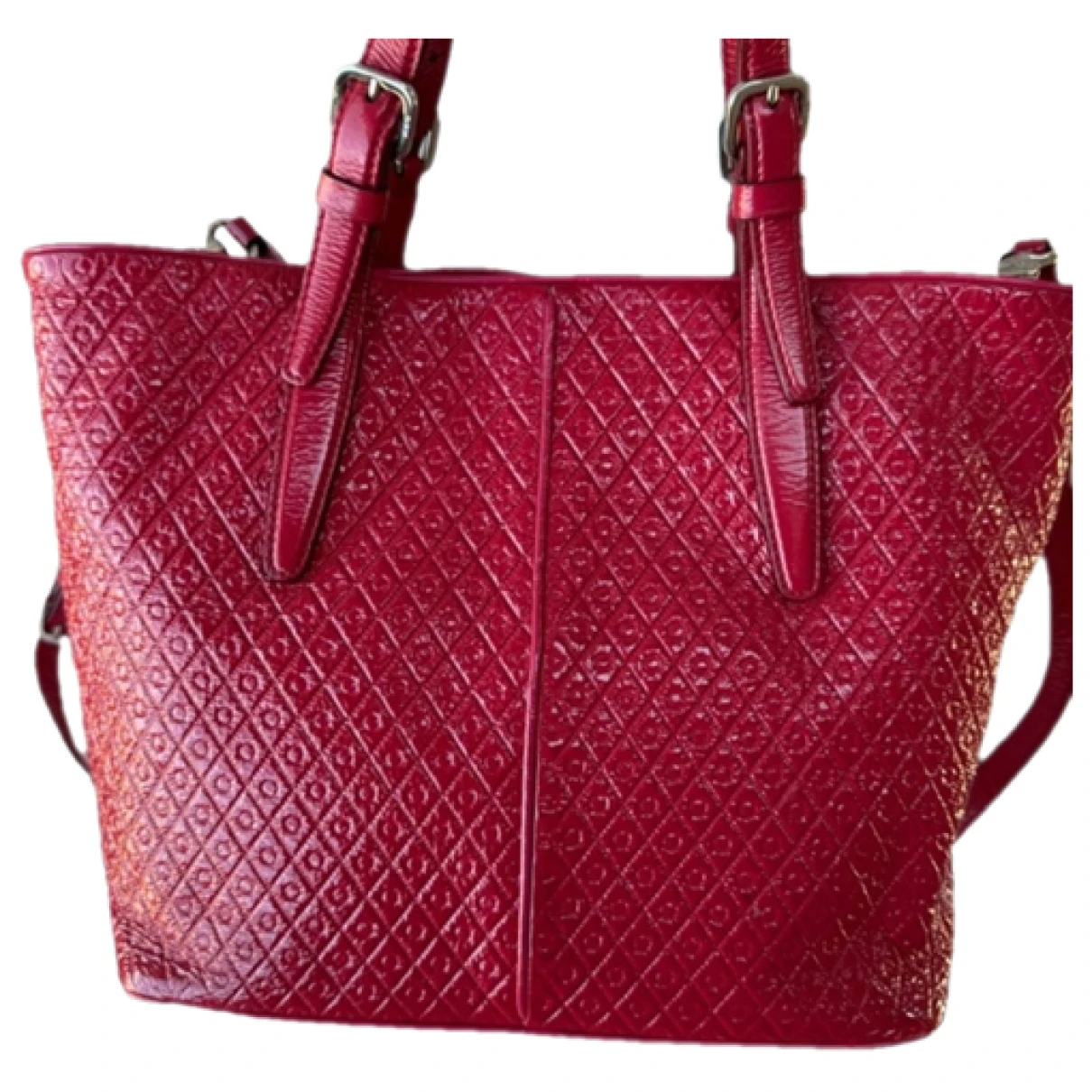 Pre-owned Tod's Patent Leather Handbag In Red