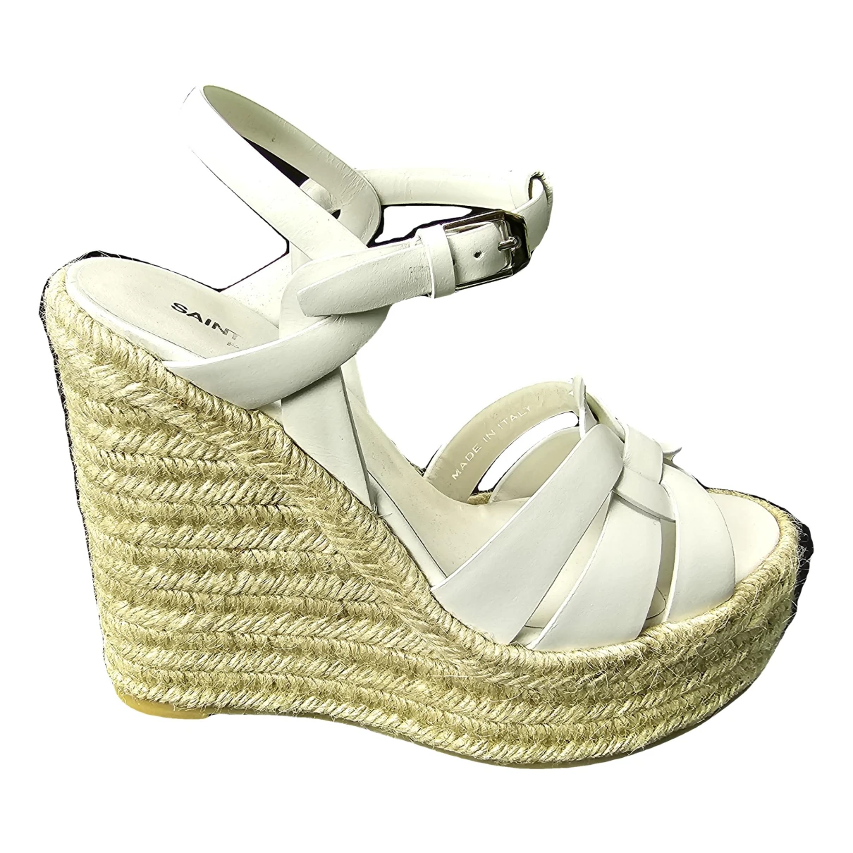 Pre-owned Saint Laurent Leather Sandal In White