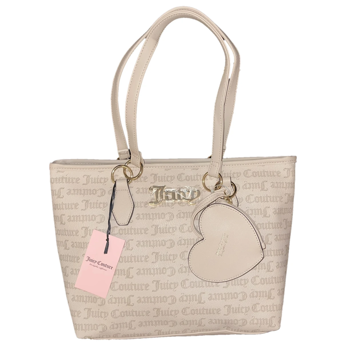 Pre-owned Juicy Couture Leather Tote In Beige